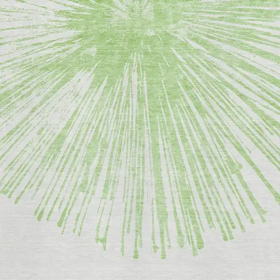 Artichoke Green And Ivory Abstract Washable Area Rug With UV Protection Photo 3