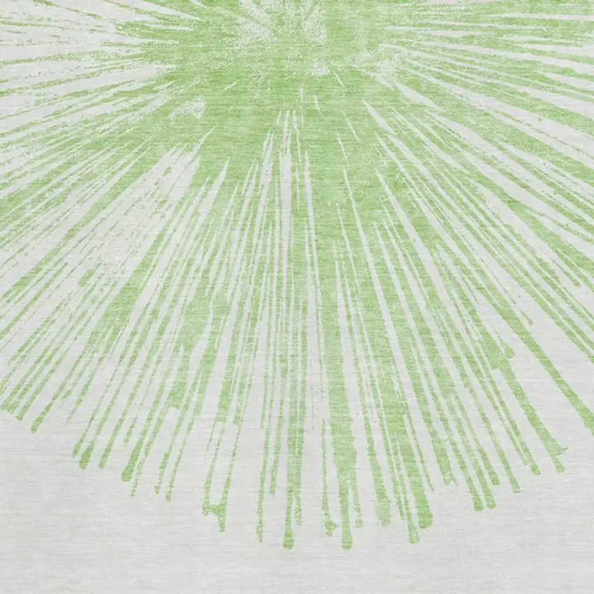 Artichoke Green And Ivory Abstract Washable Area Rug With UV Protection Photo 3