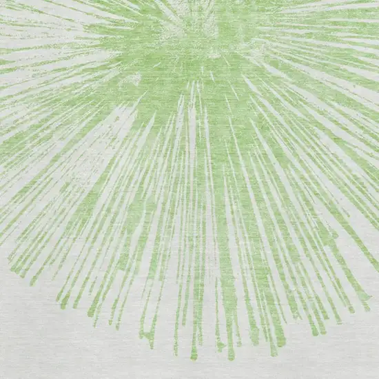 Artichoke Green And Ivory Abstract Washable Area Rug With UV Protection Photo 3