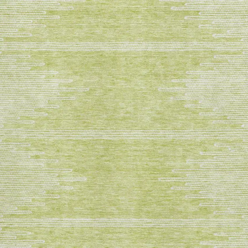 Artichoke Green And Ivory Abstract Washable Area Rug With UV Protection Photo 3
