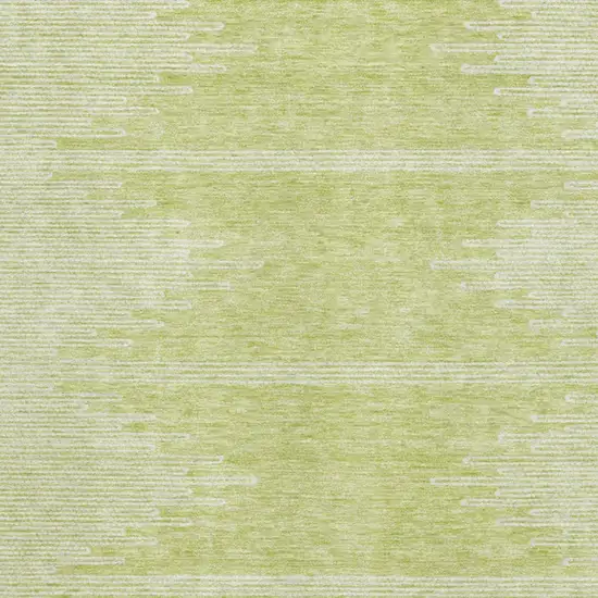 Artichoke Green And Ivory Abstract Washable Area Rug With UV Protection Photo 3