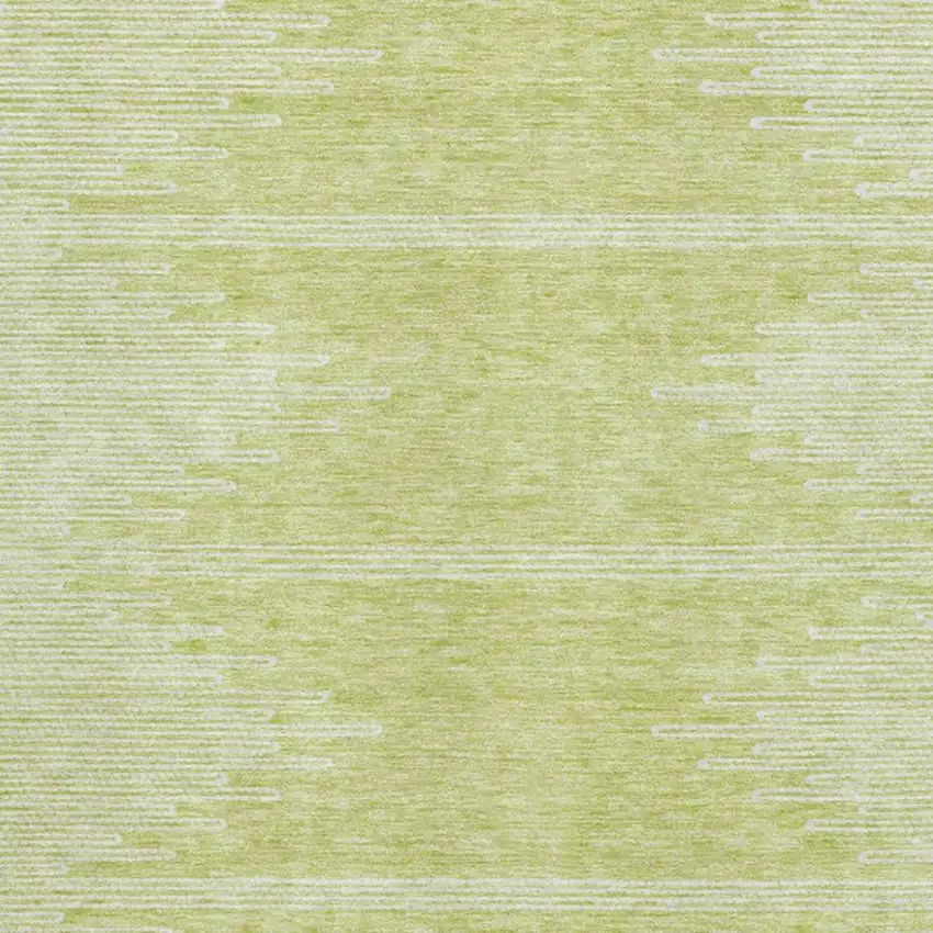 Artichoke Green And Ivory Abstract Washable Area Rug With UV Protection Photo 3