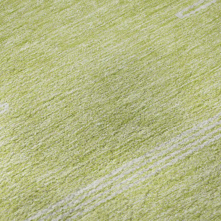 Artichoke Green And Ivory Abstract Washable Area Rug With UV Protection Photo 9