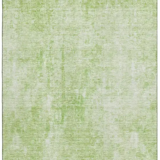 Artichoke Green And Ivory Abstract Washable Area Rug With UV Protection Photo 3