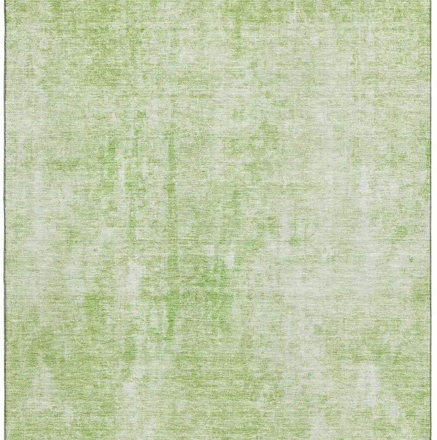 Artichoke Green And Ivory Abstract Washable Area Rug With UV Protection Photo 3