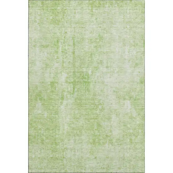 Artichoke Green And Ivory Abstract Washable Area Rug With UV Protection Photo 1
