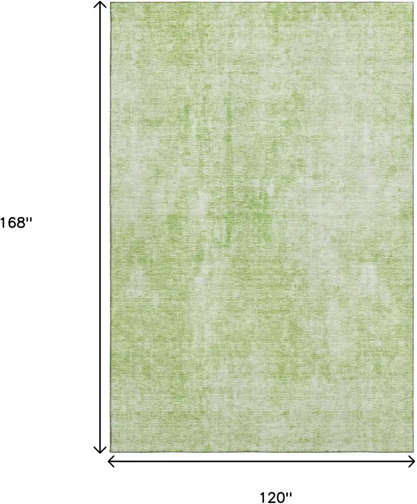Artichoke Green And Ivory Abstract Washable Area Rug With UV Protection Photo 3