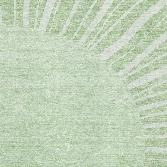Artichoke Green And Ivory Abstract Washable Area Rug With UV Protection Photo 2