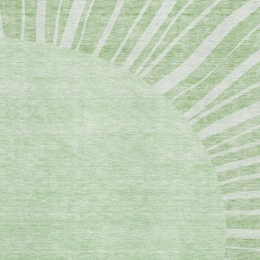 Artichoke Green And Ivory Abstract Washable Area Rug With UV Protection Photo 2