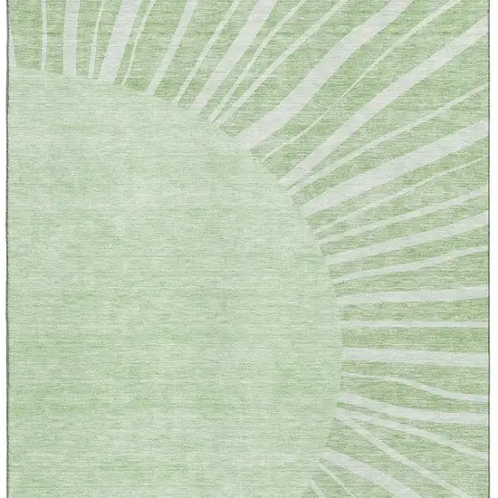 Artichoke Green And Ivory Abstract Washable Area Rug With UV Protection Photo 3