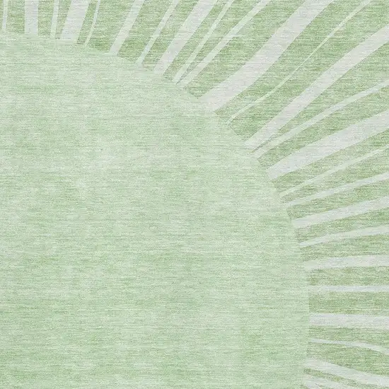 Artichoke Green And Ivory Abstract Washable Area Rug With UV Protection Photo 2