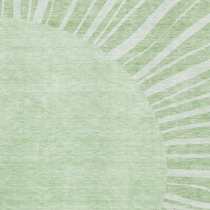 Artichoke Green And Ivory Abstract Washable Area Rug With UV Protection Photo 2