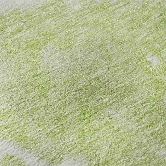 Artichoke Green And Ivory Abstract Washable Area Rug With UV Protection Photo 9