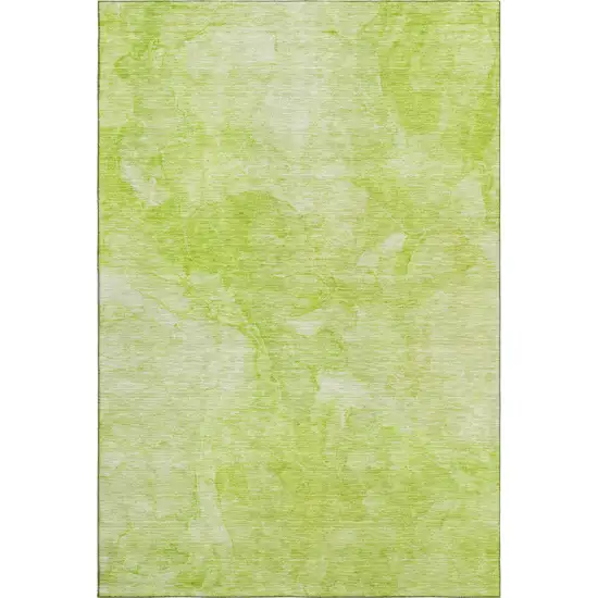 Artichoke Green And Ivory Abstract Washable Area Rug With UV Protection Photo 1