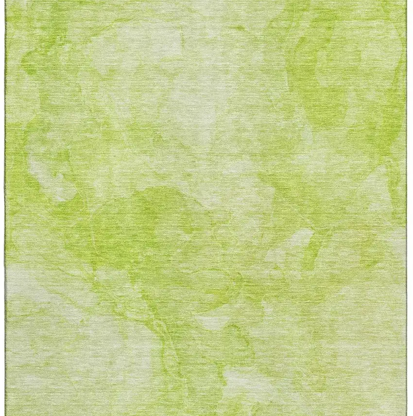 Artichoke Green And Ivory Abstract Washable Area Rug With UV Protection Photo 3