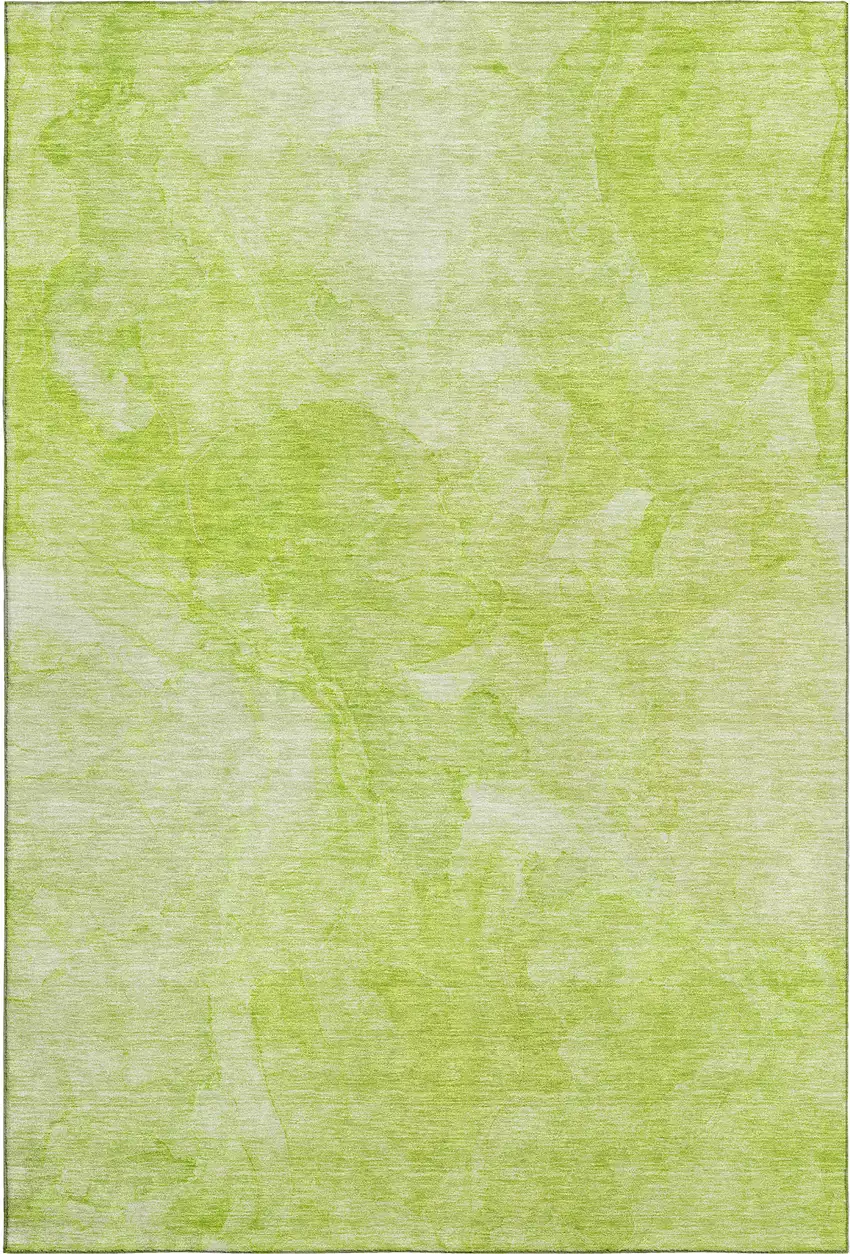 Artichoke Green And Ivory Abstract Washable Area Rug With UV Protection Photo 2