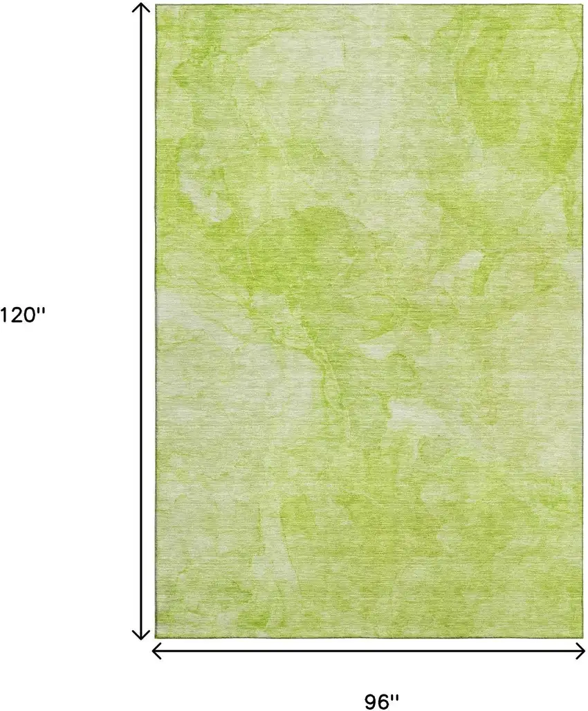 Artichoke Green And Ivory Abstract Washable Area Rug With UV Protection Photo 3