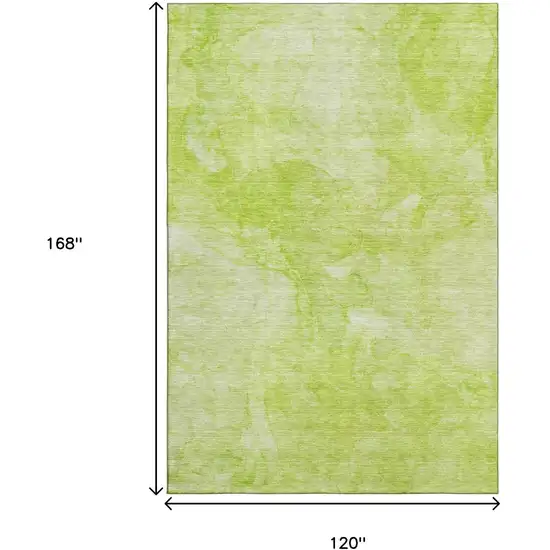 Artichoke Green And Ivory Abstract Washable Area Rug With UV Protection Photo 3