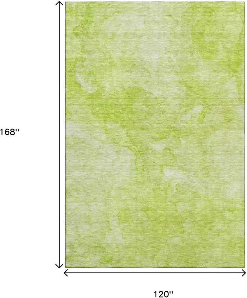 Artichoke Green And Ivory Abstract Washable Area Rug With UV Protection Photo 3