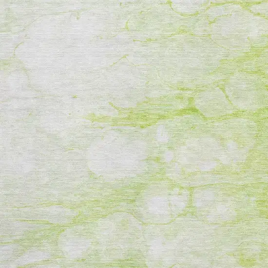 Artichoke Green And Ivory Abstract Washable Area Rug With UV Protection Photo 2
