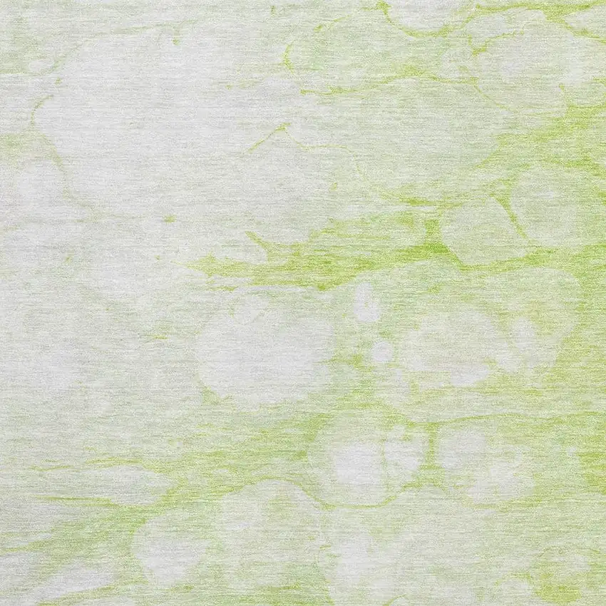Artichoke Green And Ivory Abstract Washable Area Rug With UV Protection Photo 2
