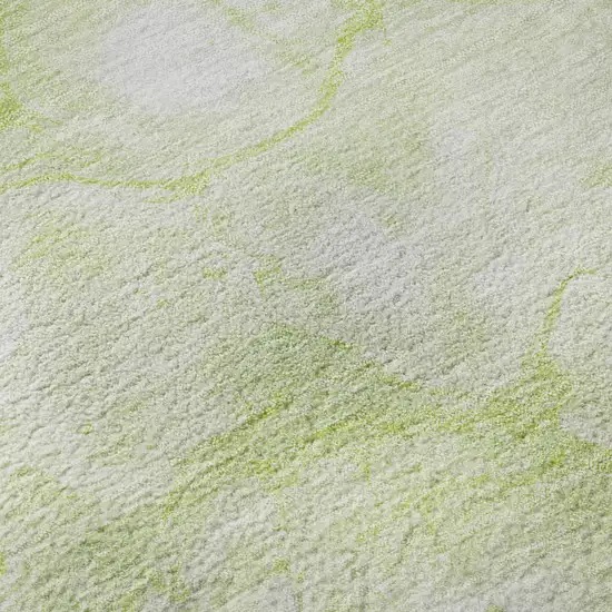 Artichoke Green And Ivory Abstract Washable Area Rug With UV Protection Photo 9