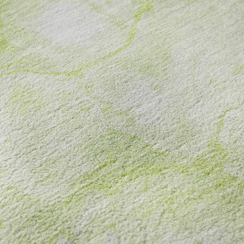 Artichoke Green And Ivory Abstract Washable Area Rug With UV Protection Photo 9