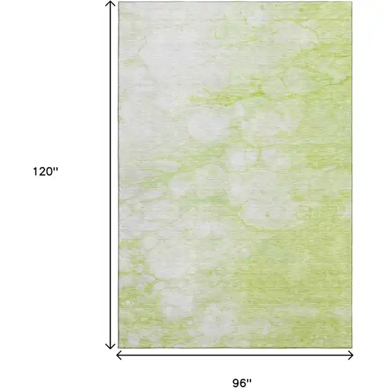 Artichoke Green And Ivory Abstract Washable Area Rug With UV Protection Photo 3
