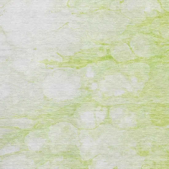 Artichoke Green And Ivory Abstract Washable Area Rug With UV Protection Photo 2