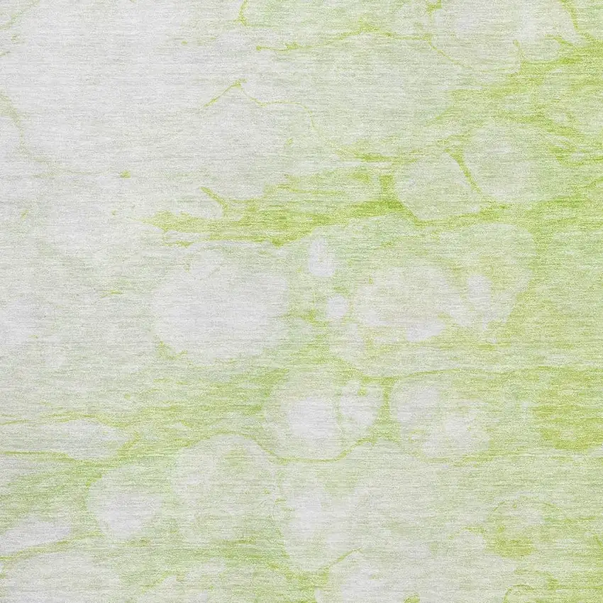 Artichoke Green And Ivory Abstract Washable Area Rug With UV Protection Photo 2
