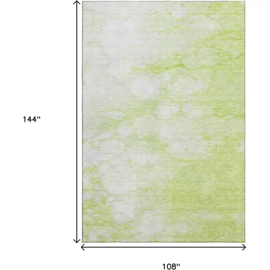 Artichoke Green And Ivory Abstract Washable Area Rug With UV Protection Photo 3