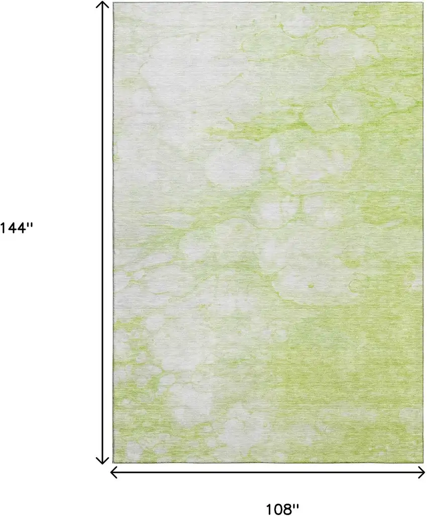 Artichoke Green And Ivory Abstract Washable Area Rug With UV Protection Photo 3