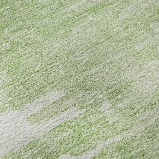 Artichoke Green And Ivory Abstract Washable Area Rug With UV Protection Photo 9