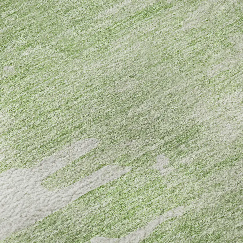 Artichoke Green And Ivory Abstract Washable Area Rug With UV Protection Photo 9