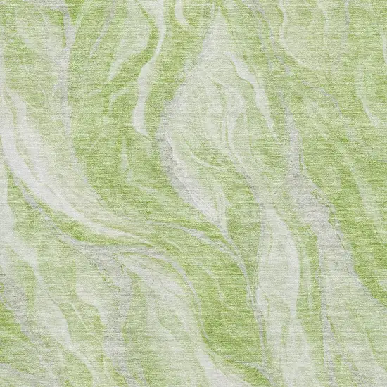 Artichoke Green And Ivory Abstract Washable Area Rug With UV Protection Photo 3