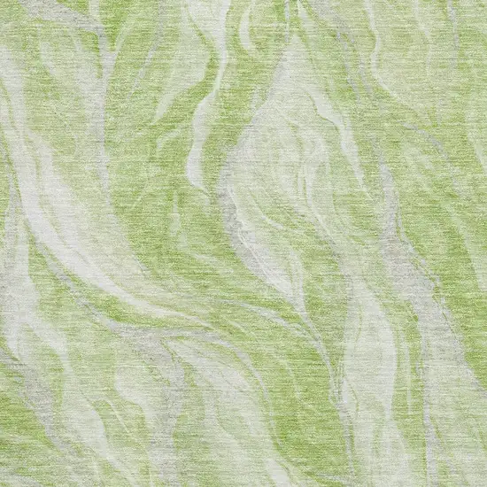 Artichoke Green And Ivory Abstract Washable Area Rug With UV Protection Photo 4