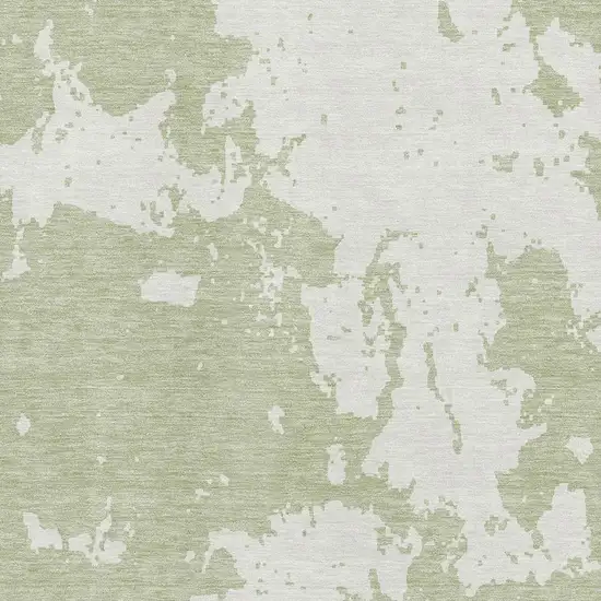 Artichoke Green And Ivory Abstract Washable Area Rug With UV Protection Photo 3