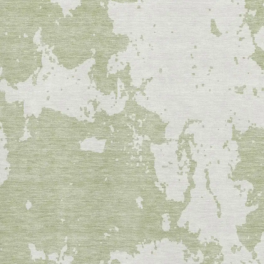 Artichoke Green And Ivory Abstract Washable Area Rug With UV Protection Photo 3