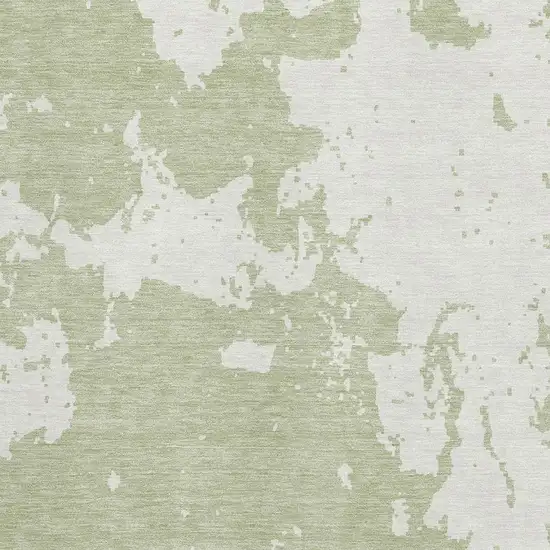 Artichoke Green And Ivory Abstract Washable Area Rug With UV Protection Photo 3