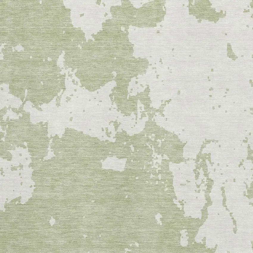 Artichoke Green And Ivory Abstract Washable Area Rug With UV Protection Photo 3