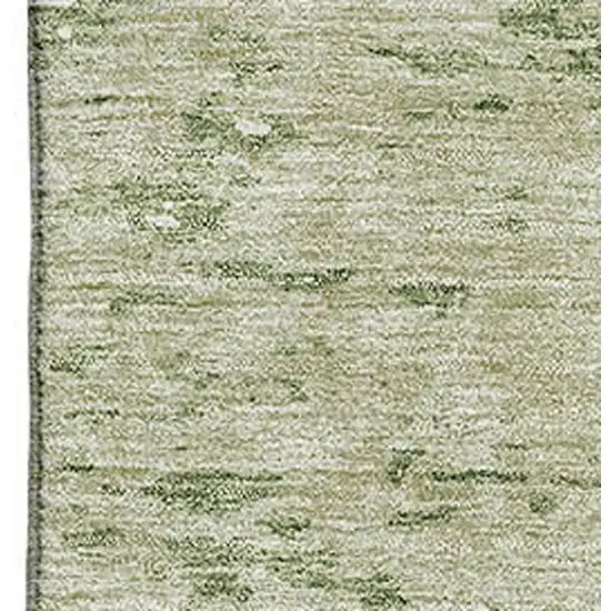 Artichoke Green And Ivory Abstract Washable Area Rug With UV Protection Photo 2