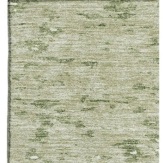 Artichoke Green And Ivory Abstract Washable Area Rug With UV Protection Photo 3