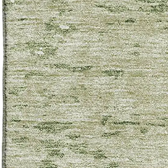 Artichoke Green And Ivory Abstract Washable Area Rug With UV Protection Photo 3