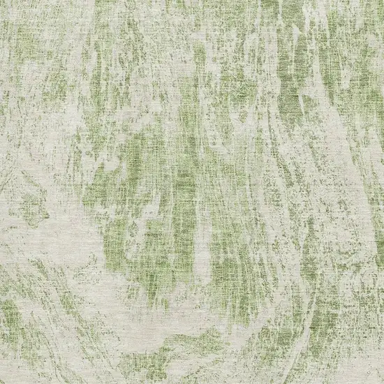 Artichoke Green And Ivory Abstract Washable Area Rug With UV Protection Photo 2