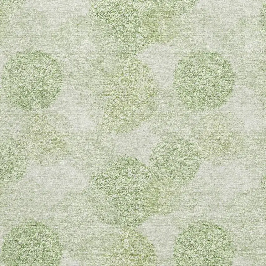 Artichoke Green And Ivory Abstract Washable Area Rug With UV Protection Photo 2