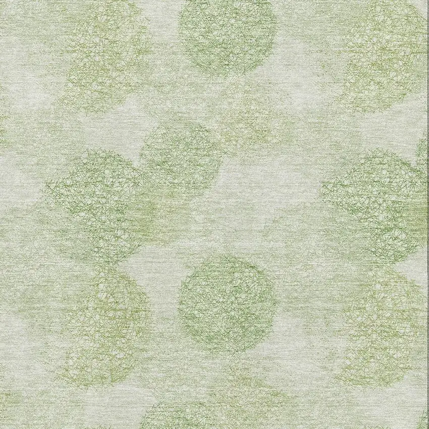 Artichoke Green And Ivory Abstract Washable Area Rug With UV Protection Photo 2