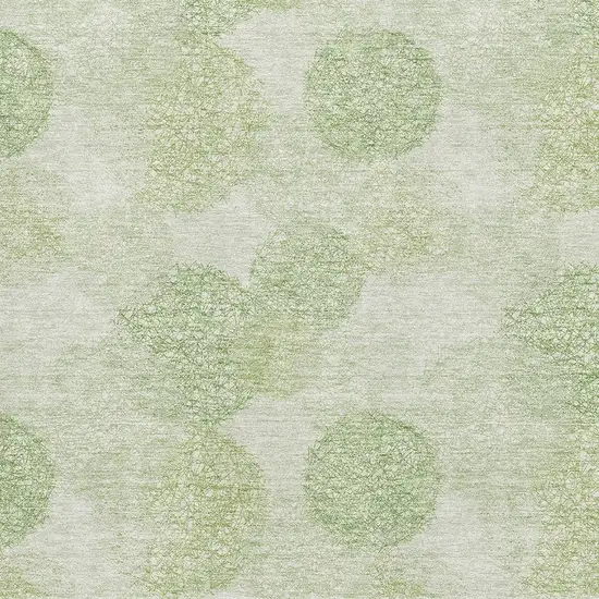 Artichoke Green And Ivory Abstract Washable Area Rug With UV Protection Photo 2