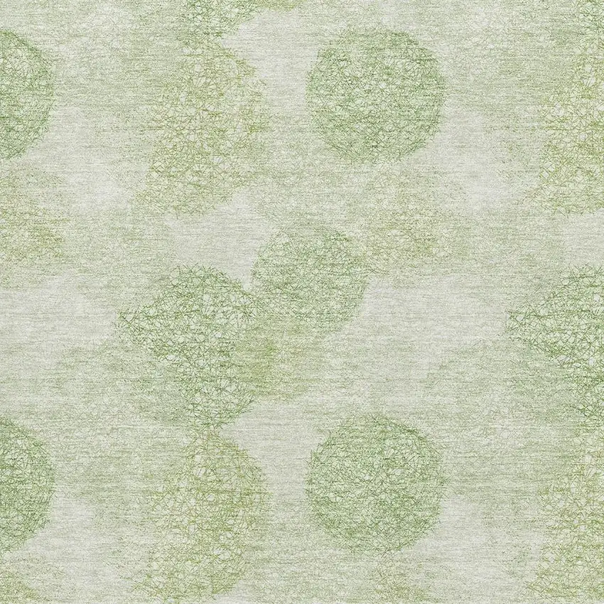 Artichoke Green And Ivory Abstract Washable Area Rug With UV Protection Photo 2