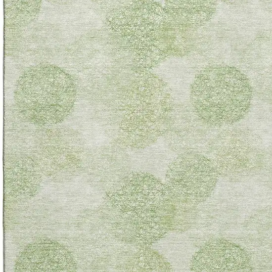 Artichoke Green And Ivory Abstract Washable Area Rug With UV Protection Photo 2
