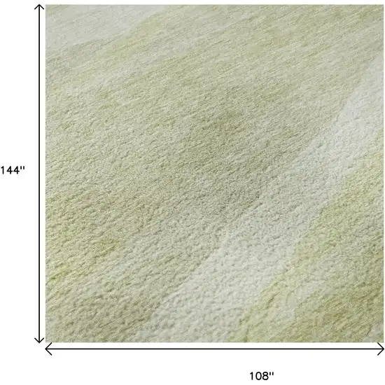 Artichoke Green And Ivory Abstract Washable Area Rug With UV Protection Photo 8